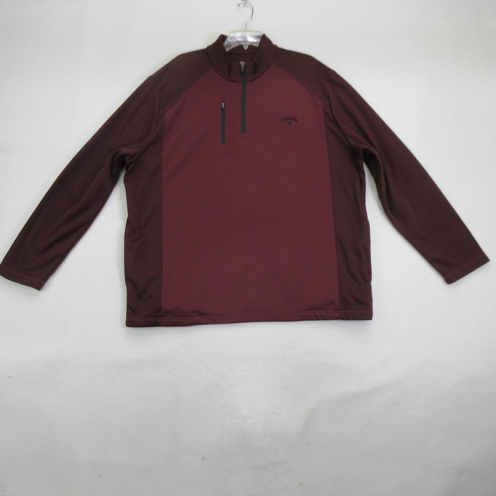 Callaway Men's Pullover Sweater Size 2XL Red 1/4 Zip Golf Athletic Knit